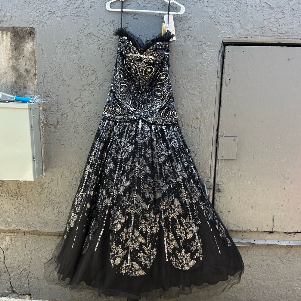Elegant Black and Silver Gown